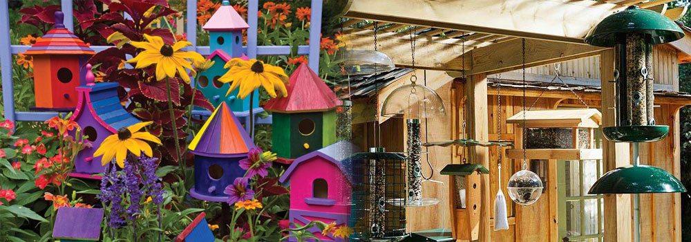 bird houses and bird feeders